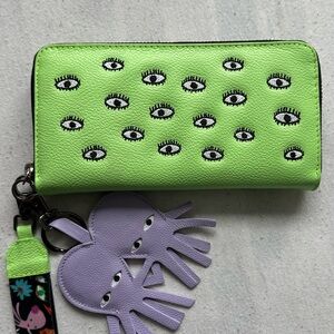 Min and Mon green Francis Wallet w/ octopus charm